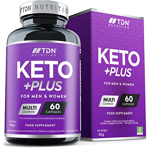 Keto Plus Complex - 10% More Fat Burn with thermogenic Z-Boost Green Tea & mctOil - More bioavailability zinc for Metabolism - Energy Boosting with Magnesium & B-Vitamins - Vegan