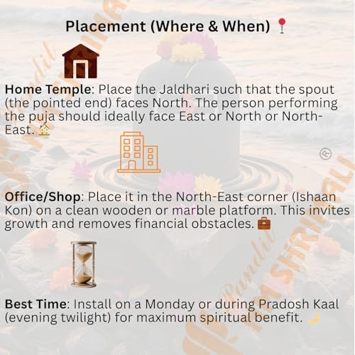 Image of PANDIT NM SHRIMALI Shivling Jaldhari Stand Jaldhara Stone 6 Inch | Black Natural Narmadeshwar Shiva Lingam Jaladhari | Accessory for Jal Abhishek, Shiv Pooja, Home Puja Temple