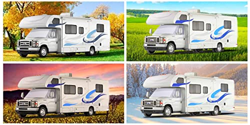 Vanncamp Exterior Windshield Cover For 2001-2020 Chevy Motorhome Class C, Rv Front Window Cover #TOP6