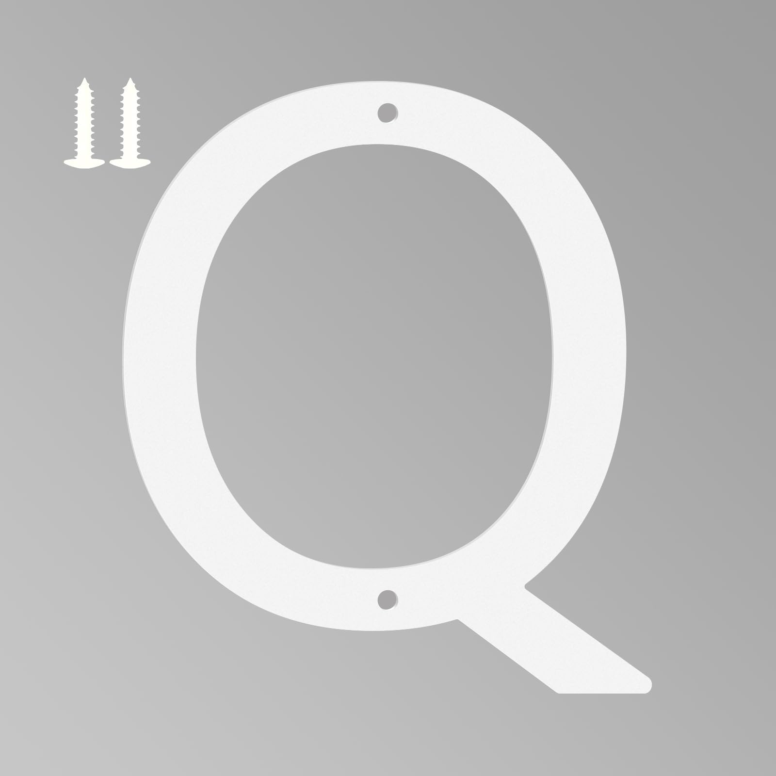 3 Inch White House Numbers for Outside, Metal Letters for Outdoor Signs, Anti-rust Aluminium House Address Letters for Front Door, Office, and Garden Decoration (Letter Q)