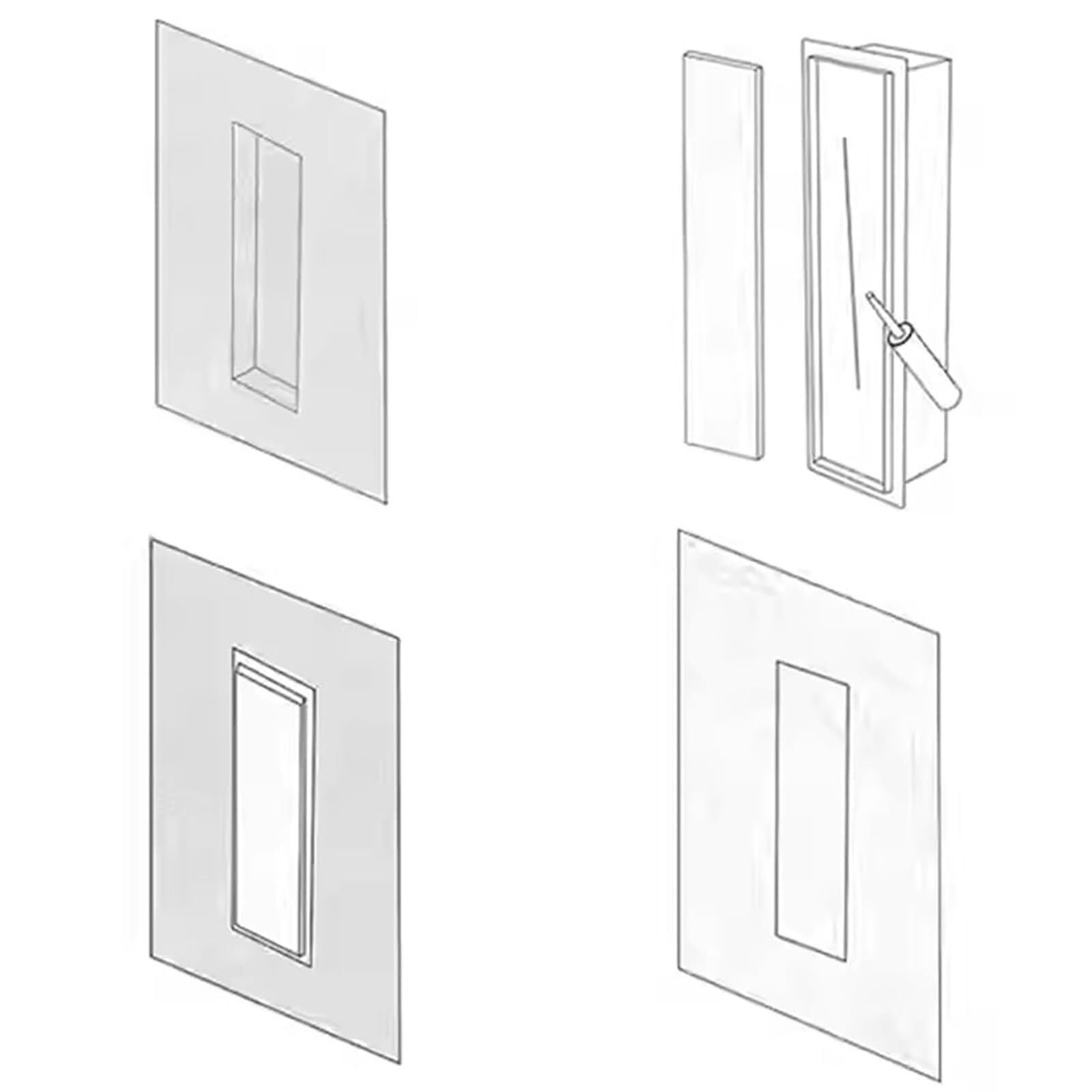 Portascopino da incasso in acciaio inox, design moderno invisibile per bagno, ideale per spazi e hotel contemporanei, portascopino da terra