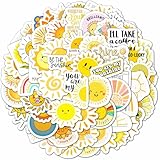 BulbaCraft 100Pcs Small Sunshine Stickers, Sun Stickers and Decals for Laptop and Water Bottles, You are My Sunshine Decals and Party Favors, Sun Birthday Party Decorations, Gifts for Women & Men