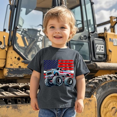 Image of Boys Girls 4th of July Shirts American Flag Tees Kids Patriotic Independence Day Memorial Day Tops 2-7 Years