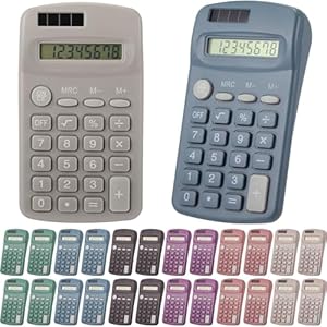 Ceenna 24 Pcs Small Basic Calculators Bulk Pocket Size Mini Calculator Standard Battery 8 Digit Display Scientific Calculator for Students Kid School Office Accounting Tool