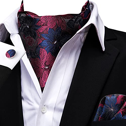 Buying Guide Dubulle Blue and Burgundy Ascots Cravats Set Mens Blue