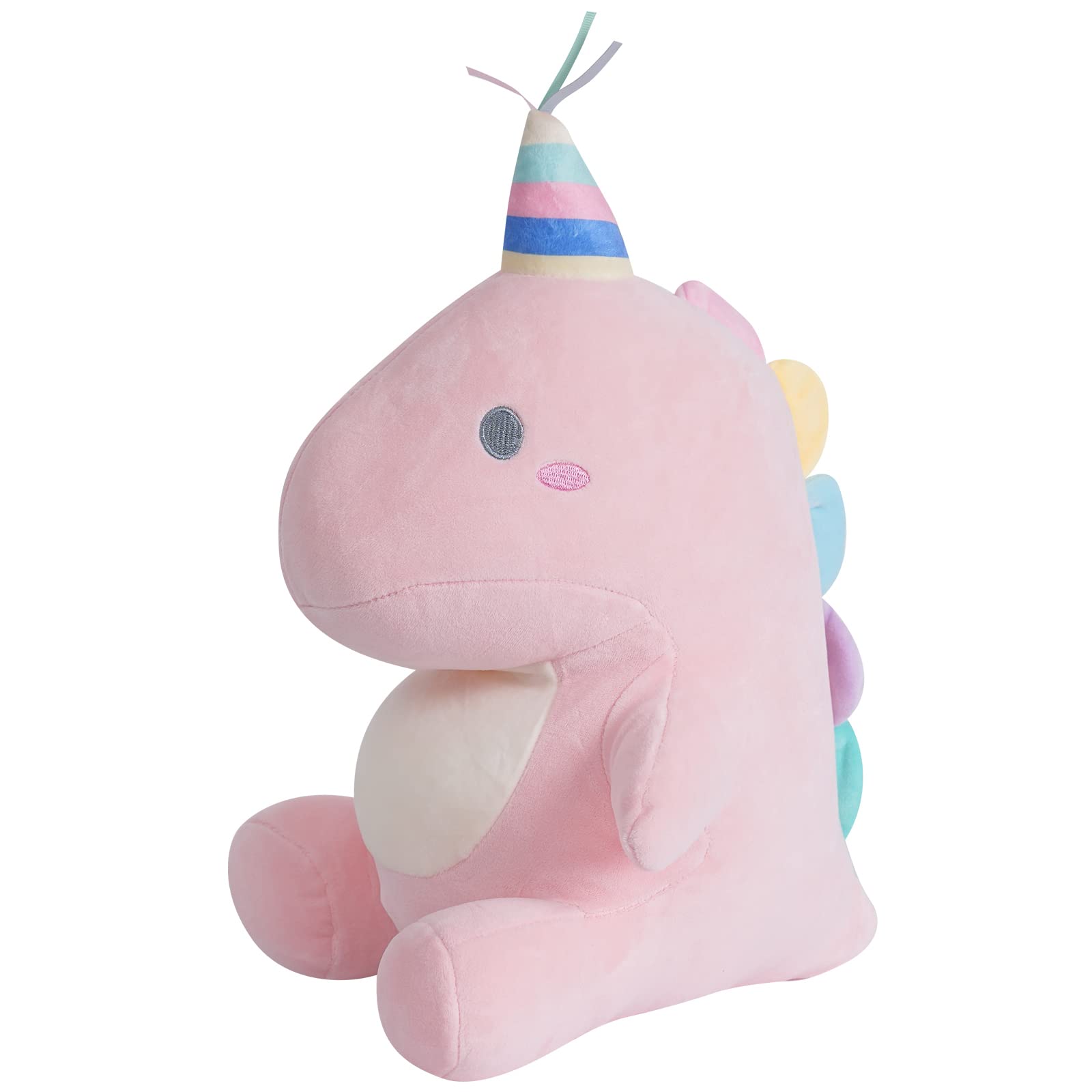 Anboor Dinosaurio Peluche Dino Peluche Grande XXL Almohada Muñeca Peluche Dinosaurio Almohada Cumpleaños Navidad Regalos para Adultos y Niños (Rosa, 40CM)