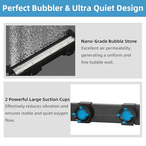 Image of DaToo Submersible Aquarium Light 30Inch Fish Tank Light Bubbler Wall with Air Bubble Hole IP68 Waterproof Color Changing Led Light for Freshwater and Saltwater Aquariums Fish Tanks