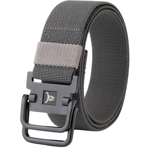 Double D-Ring Elastic Stretch Nylon Web Belt Durable Metal Buckle Travel Fishing