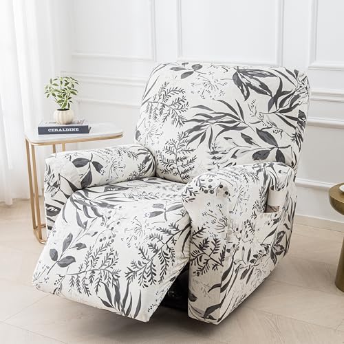 Image of Eco-Ancheng Recliner Slipcovers 4-Pieces Lazyboy Recliner Covers Recliner Couch Covers Recliner Chair Cover Non Slip Reclining Slipcovers with Storage Pockets Furniture Protector for Living Room,19