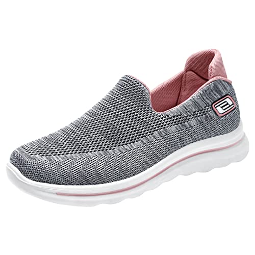 biJerou Zapatillas deportivas para mujer, color negro, elegantes, ligeras, para senderismo, verano, informales, elegantes, para caminar, zapatos anchos, 38 zapatos para correr, amortiguados, gris, 40