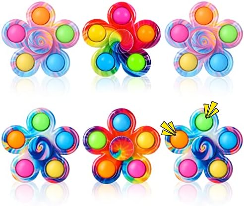 SCIONE Fidget Spinners 6 Pack with Pop Goodie Bag Stuffers Toys, Hand Spinner Sensory Toy Relief Boredom ADHD Anxiety, Christmas Party Prizes Birthday Party for Kid Teen Girls Boys thumbnail