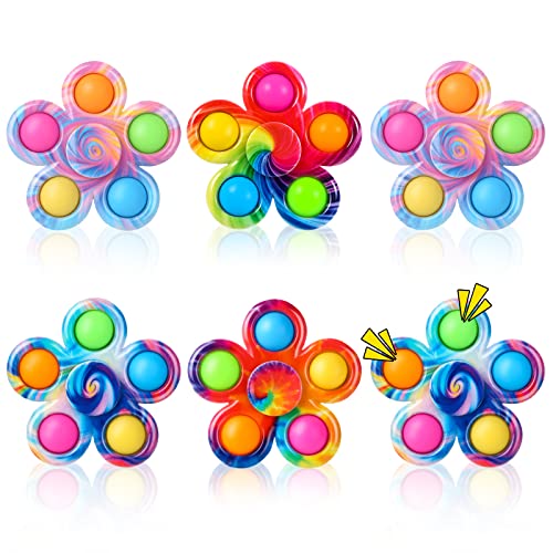 SCIONE Party Favors for Kids Fidget Toys Pop Fidget Spinners 6 Pack, Birthday Return Gifts for Kids Party Prizes Goodie Bag Stuffers, Stocking Stuffer, Stress Relief Sensory Toys