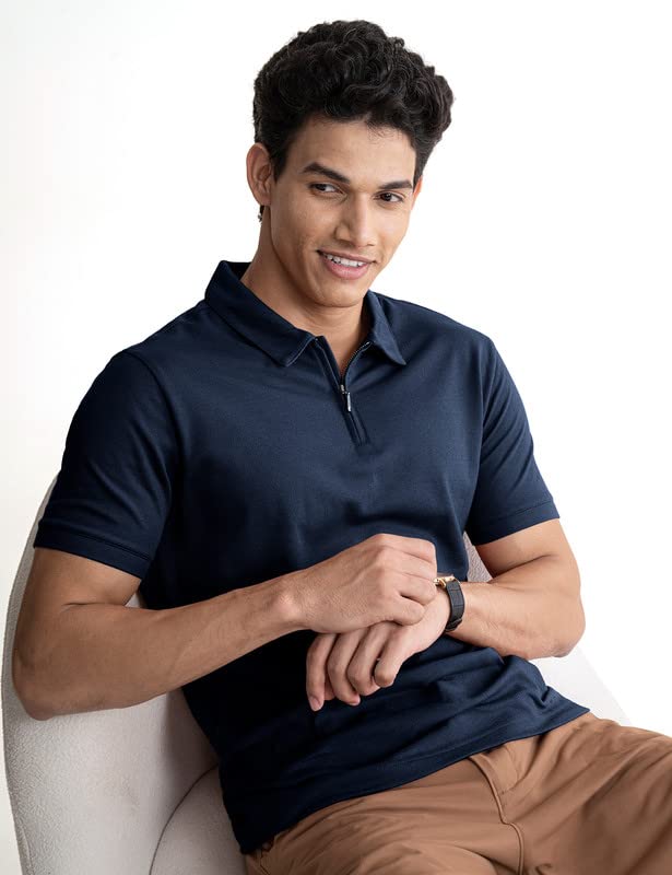 Image of DAMENSCH Men's Solid Regular Fit T-Shirt