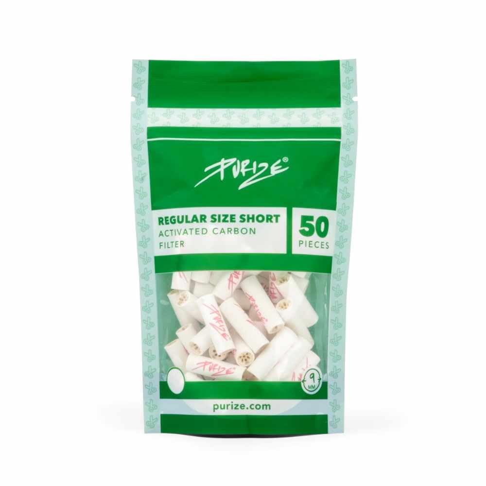 Lot de 50-250 PURIZE - Lot de 2 paquets de 50 filtres à charbon actif - Taille normale - 9 mm
