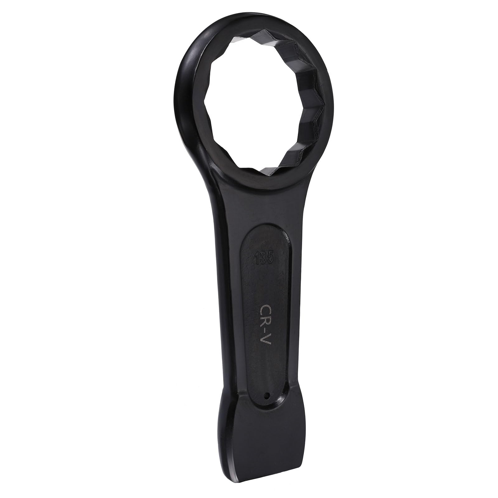 sourcing map Slogging Box End Striking Ring Wrench 135mm Metric CR-V Steel 12-Point Flat Strike Wrench Baking Paint Single Head Spanner Hand Tool for Mechanical Automotive Repair — image 1