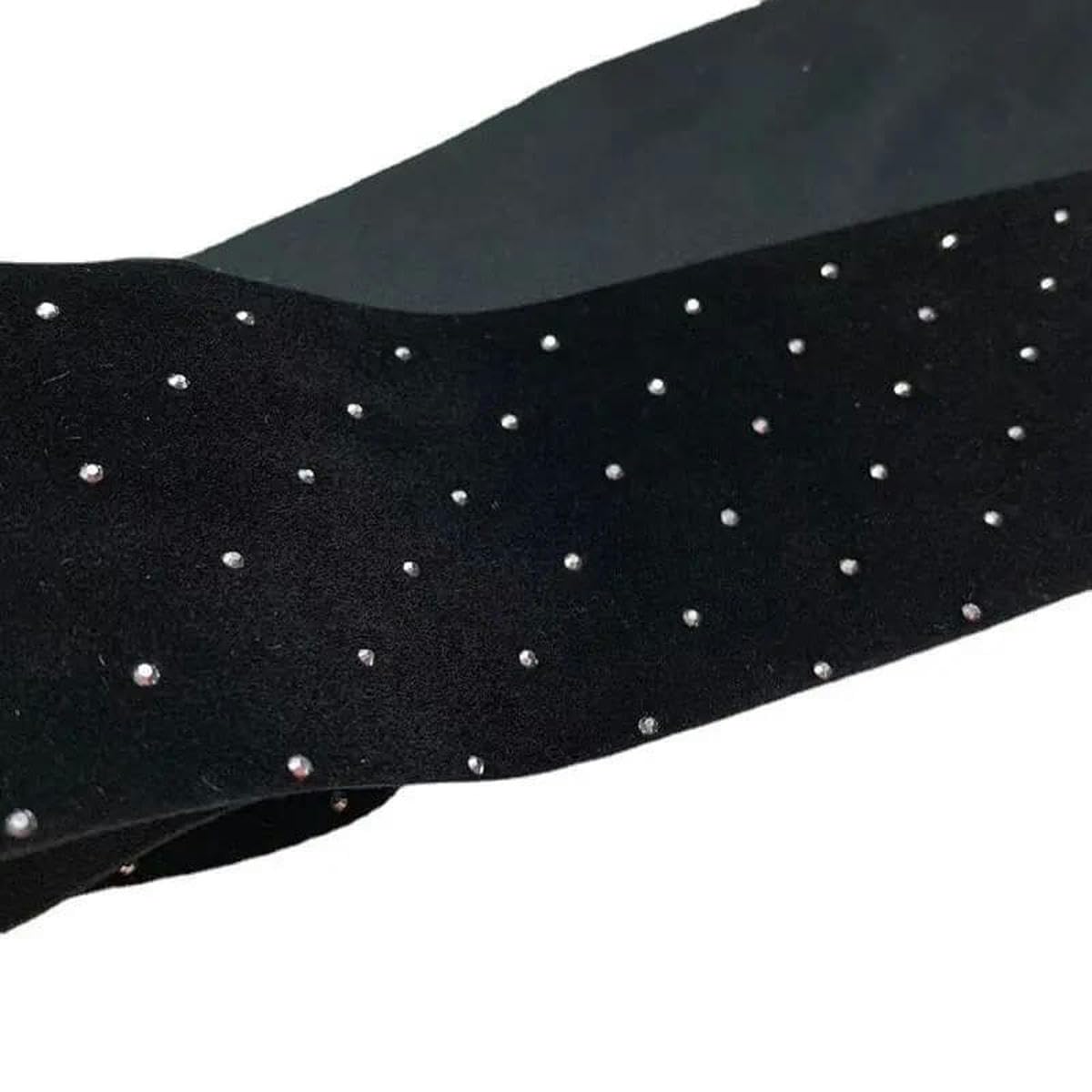 aksamitna wstążka, Luksusowa aksamitna wstążka z diamentami - 2 jardy, dostępna w kolorze czerwonym, bordowym i czarnym dekoracja tortu noworocznego(Black,4cm)