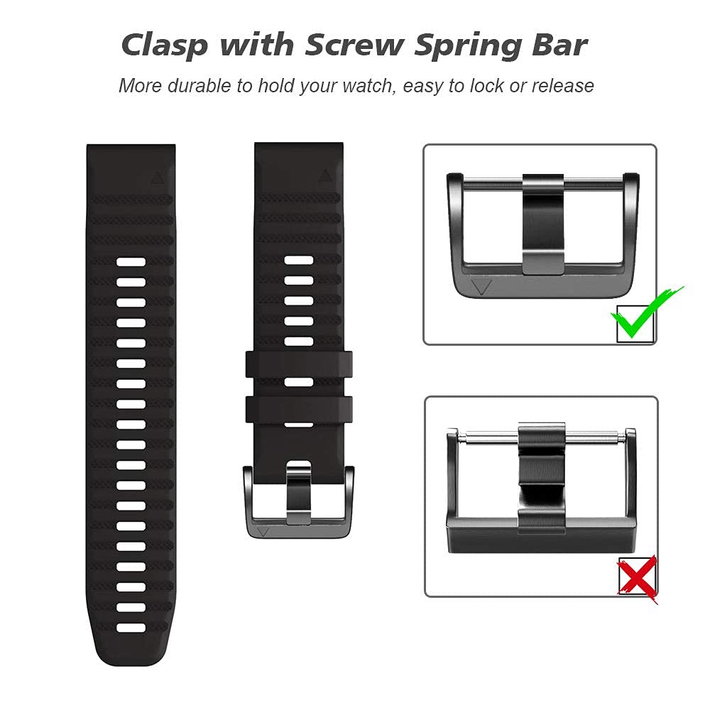 NotoCity Pasek do Garmin fenix 6x/6x Pro 26mm, Fenix 5x/5x Plus/7x/7x Pro, Fenix 8/8 Pro 51mm, 3/3 HR, Quatix 7X, Epix Pro 51mm