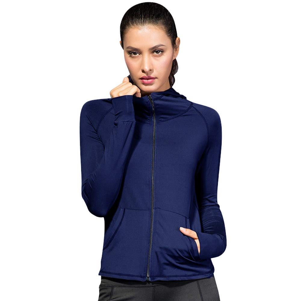 Sport Jacket,yongke Women Full-zip Hooded Jackets Sport Hoodie Raglan Long Sleeves Pockets Workout Running Exercise Gym Track Sweatshirt Casual Tops Activewear