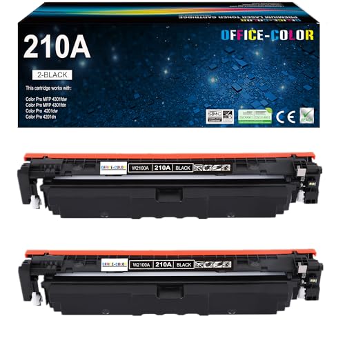 Image of 210A Black Toner Cartridge Replacement for HP 210A W2100A 4301fdw 4201dn | Compatible for HP Laser Color MFP 4301fdw 4301fdn Pro 4201dw 4201dn Series Printer (2 Black)