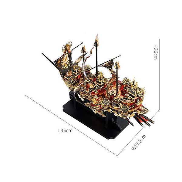 piececool 3D Puzzle modellbausatz Erwachsene 3D Metall Puzzle 3D DIY Metallmodell-Puzzles für Schlachtschiff des Windes… – Bild 5