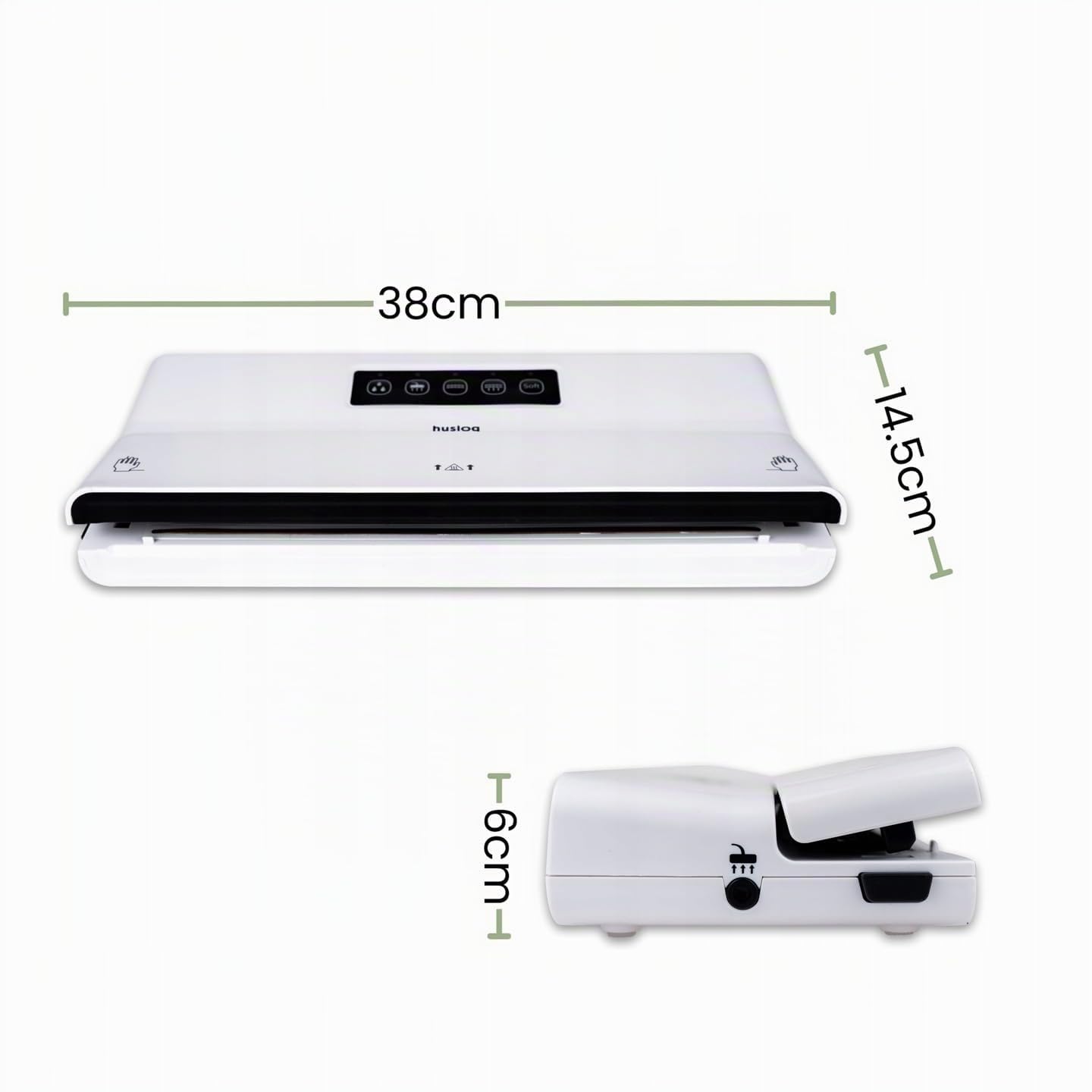 Envasadora al Vacío para Alimentos 125W, Sellado 30 cm, 6,5 L/min, Modo Seco y Húmedo, Incluye Rollo (3 m x 28 cm), Tubo y Adaptador, Ideal para Sous Vide, Carnes, Verduras y Frutas, Blanco