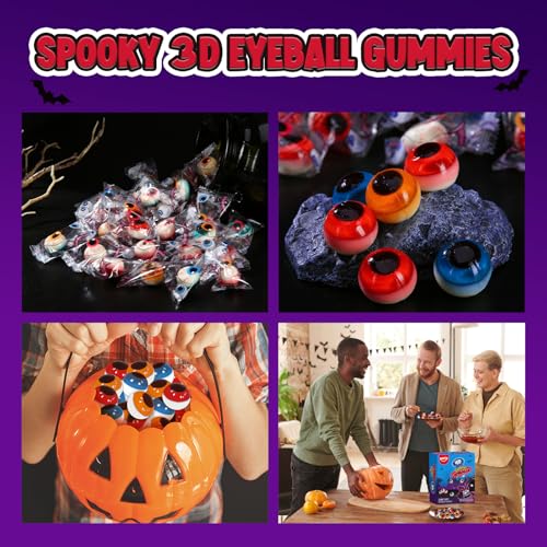 AMOS 4D Gummy Eyeballs, Approx 40 Pieces Halloween Candy, Colorful eyeball-shaped gummies with a chewy bite, perfect for Halloween parties, trick-or-treat bags, and candy bowls. - image 7