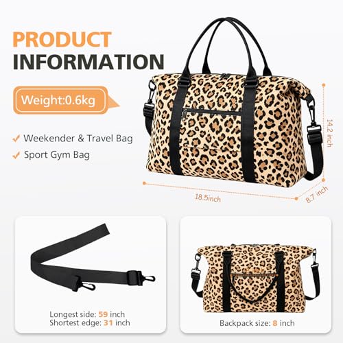 Image of TOPBAG Travel Duffle Bag, Waterproof Weekender Carry On Tote Bags for Women, Sport Gym Bag for Men, Hospital Bag for Labor and Delivery, Overnight Luggage Bag with Trolley Sleeve Coral Pink