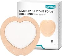 Dimora Sacrum Foam Dressing 7x7 Silicone Adhesive Border - Waterproof Absorbent for Bed Sores, Pressure Ulcers
