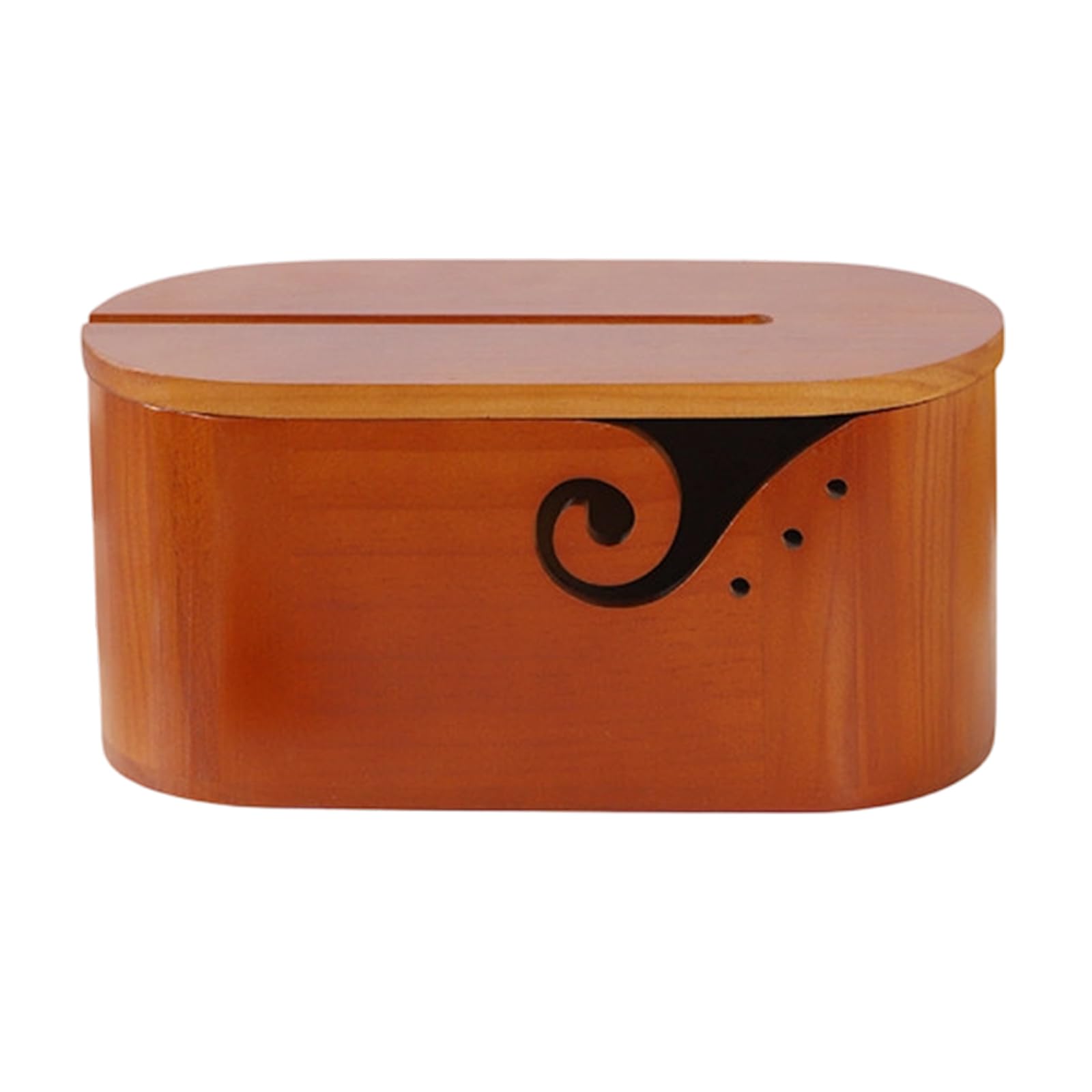 YROHGKPN Oval Wood Yarn Bowl with Lid and Holes Knitting Tool Organiser for Crocheting Wooden Yarn Bowl
