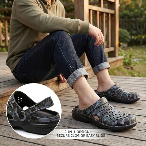Image of CERYTHRINA Mens Garden Clogs Lightweight Breathable Slip on Sandals Fashions Pool Beach Shoes Non Slip Home Clogs Slippers