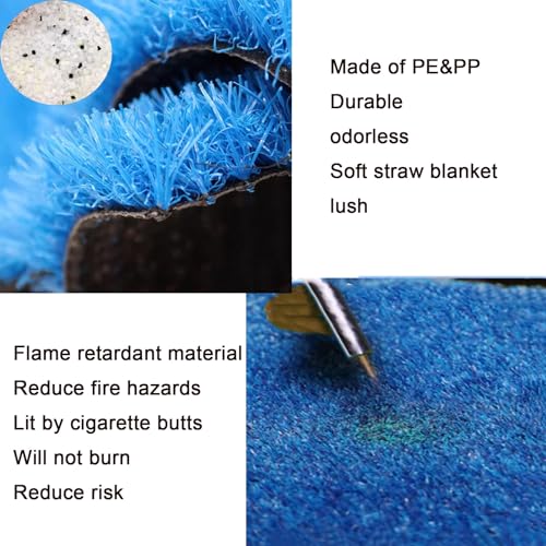 Erba Sintetica per Esterni con Fori di drenaggio – Altezza del Pelo 3 cm, Prato Blu Resistente alle intemperie per Giardino, Patio, Cortile – Perfetto per Giardinaggio, Aree Gioco e Animali