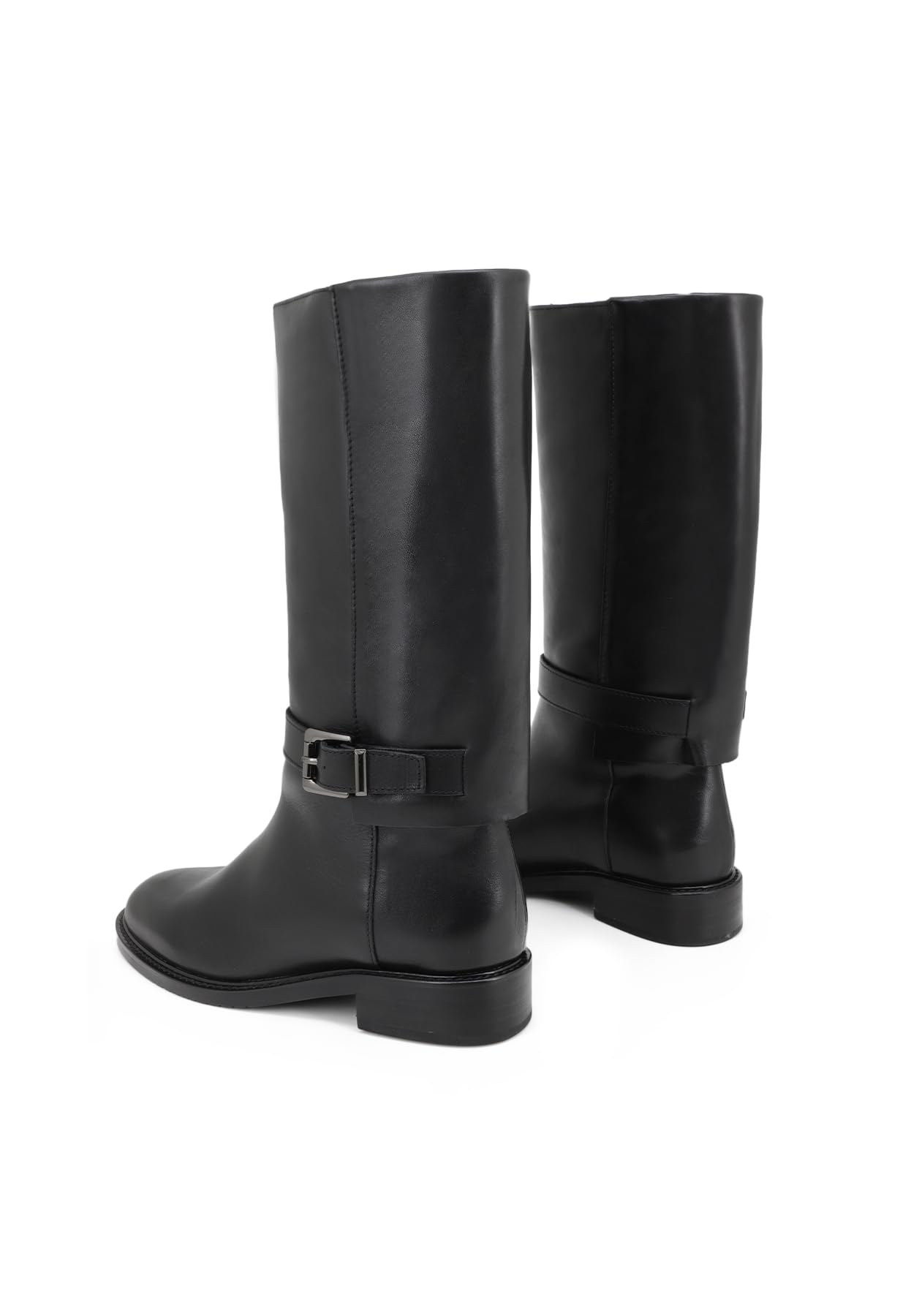 QUEEN HELENA Stivaletti in Pelle Stivali con Tacco Basso Casual Donna L-445