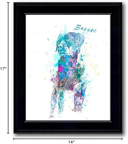 Vista 136 de Regalo personalizado para perros y amantes de los perros. Estilo acuarela. (lienzo enmarcado de 20 x 25 pulgadas, Golden Retriever)