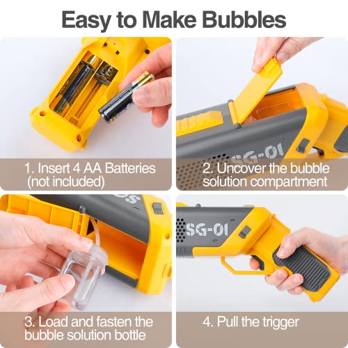 Bubble Machine Gun: 10 Hole Handheld Automatic Bubble Blaster For Adults & Children - 360-Degree Leak-Proof - Boys Girls Birthday Gifts, Party Favors, Summer Toy, Outdoors Activity #TOP6