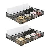 Mind Reader 2DEER-BLK 2 Piece Deep, Desk Accessories Wire Mesh 6 Compartments, Storage Drawer...