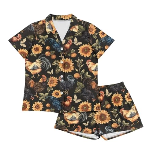 Image of Women's Short Sleeve Sleepwear Pajamas Nightwear with Pockets | skin-friendly breathable material resists pilling fading and deformation after repeated washing