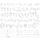 BETESSIN 3 Bögen Temporäre Tattoos 2 Wochen - Minimalistische Fake Tattoo mit One-Line-Art - Klebetattoos Erwachsene - Wasserfeste Fine-Line Tattoos zum Aufkleben für Männer & Frauen