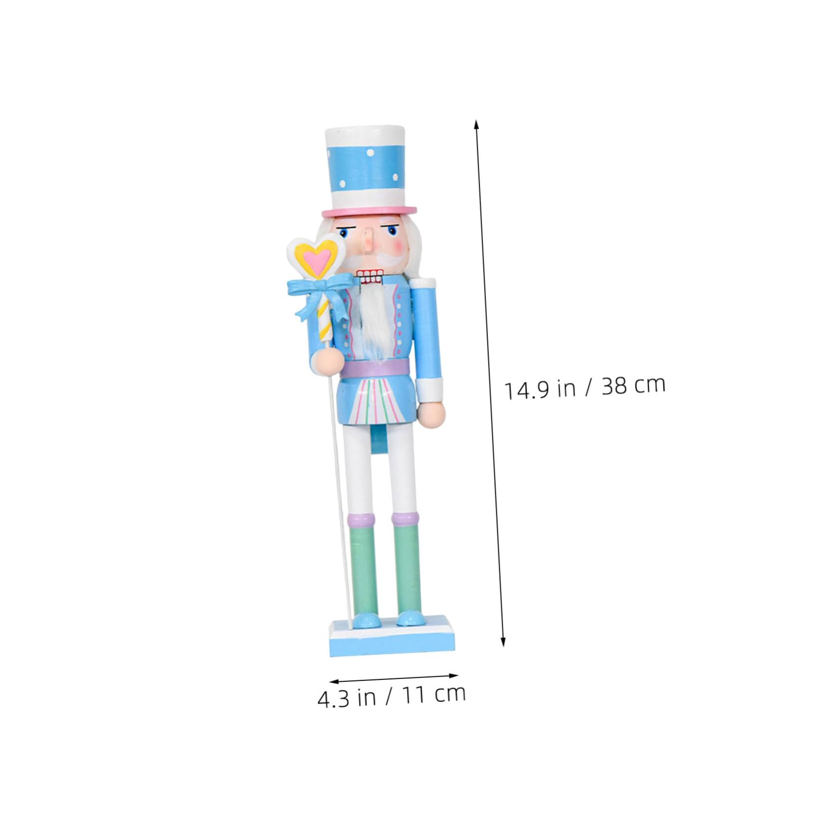 Cabilock 2pezzi Statuette in Legno dello Schiaccianoci Color Pastello per Decorazione da Tavolo per Feste di Natale Figure di Caramelle Schiaccianoci in Piedi