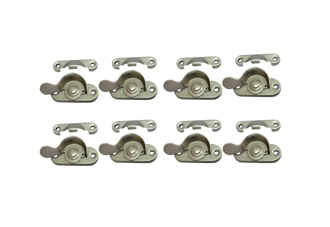 QCAA Steel Window Sash Lock, CTC 2", Satin Nickel, 8 Pack, Made in Taiwan