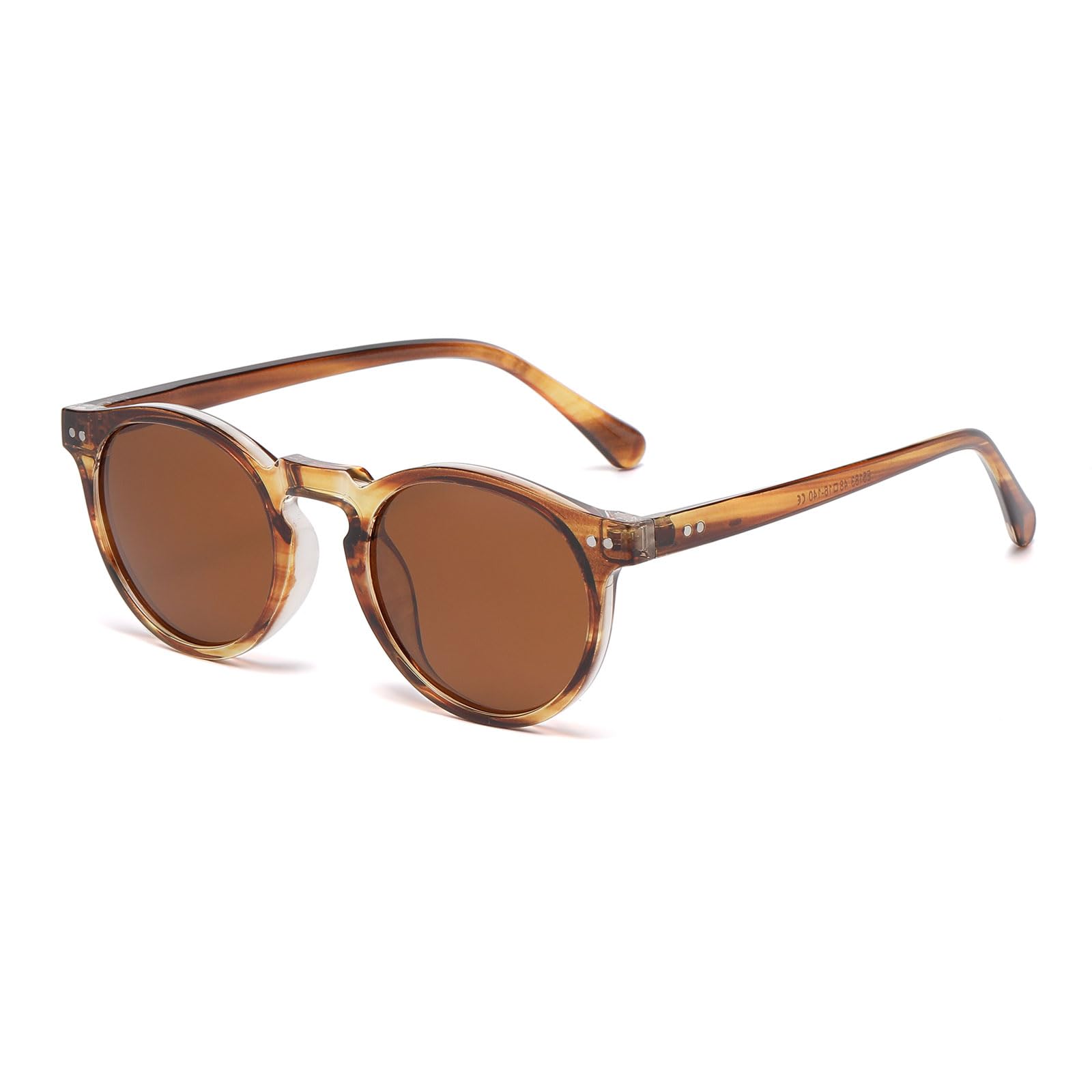 YAMEIZE Vintage Polarisierte Kleine Runde Sonnenbrille - für Damen Herren Klassischer Stil Runde Brille UV400 Schutz Fahren im Freien