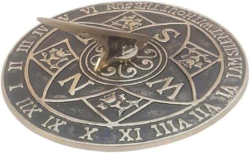 Reloj solar de jardín náutico de 10 pulgadas, reloj de sol atemporal para decoración de jardín y hogar al aire libre