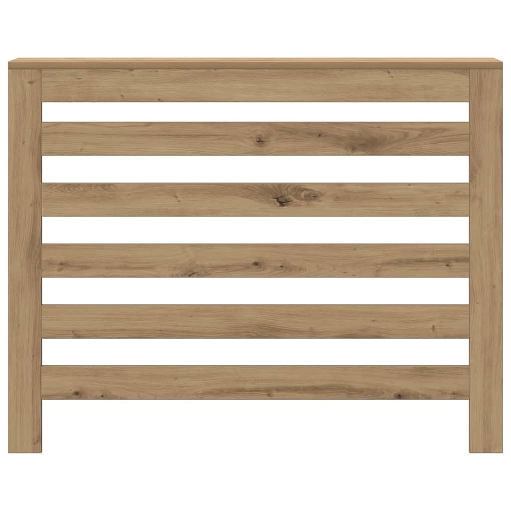 Copertura per termosifoni in rovere Artisan, 104 x 20 x 82 cm, con design a doghe, pratico ripiano e supporto da parete per soggiorno, bagno, cantina e soggiorno
