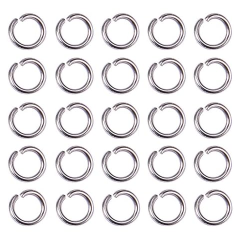 PH PandaHall 100pcs 6mm Stainless Steel Jump Rings Cover
