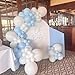 Blue and White Balloon Arch Kit, ADOINBY 140Pcs Pastel Light Blue and White Balloon Garland kit, 18 12 10 5 Inch Different Size Balloons for Baby Shower Birthday Gender Reveal Anniversary Decorations