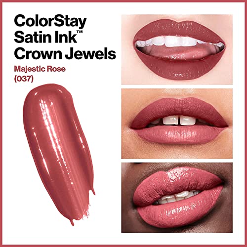 Image of REVLON Colorstay Satin INK, Comfortable, Longwear Rich 16-Hour Liquid lip Color, Formulated with Black Currant Seed Oil & Vitamin E, Majestic Rose - (037)