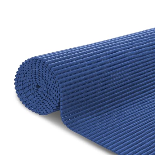 MERCURY TEXTIL- Alfombrilla Antideslizante de Goma EvaProtección de Cajones, Estantes Anchura de 65cm, Alfombrilla Impermeable para Baño, Tapete, Fregadero y Cocina (500x65cm, Azul)