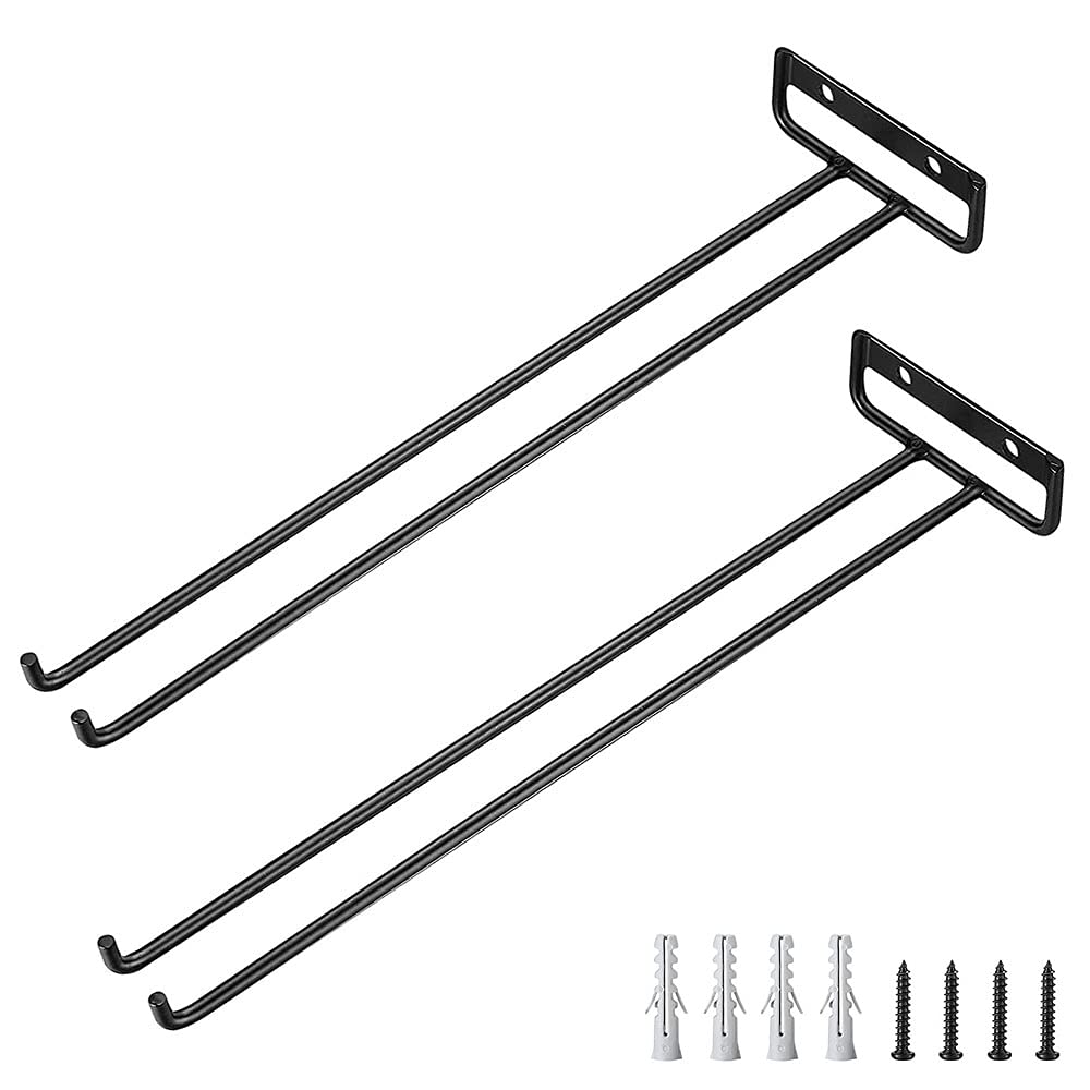 Gibsob 2 Piezas Soporte para Copa de Vino, Colgador Copas Vino, Estante Colgar Copas, Almacenamiento de Copas de Vino, Fácil de instalar, Ahorro de Espacio, para Cocina, Bar, Hogar, Amante del Vino