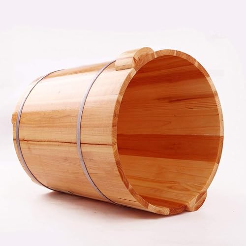 Miniatura 5 de GIUIN Barril de madera para pies de spa, barril de madera para lavado de pies de abeto chino, barriles de pedicura suaves y delicados, cuenco de