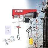 Heavy Duty Electric Hoist Winch - 400kg Capacity, Portable Lift with Wire Remote Control, Single/Double Slings, Ideal for Home & Industrial Use, 12m Lift Height
