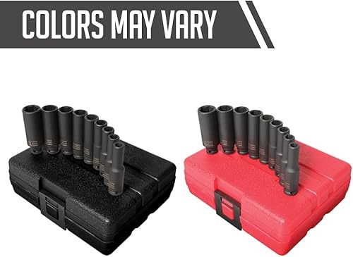 Miniatura 2 de Sunex 1812 - Juego de llaves de vaso métrico profundo (9 piezas, 14 pulgada)